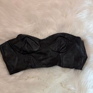 Black Strapless Bustier Top